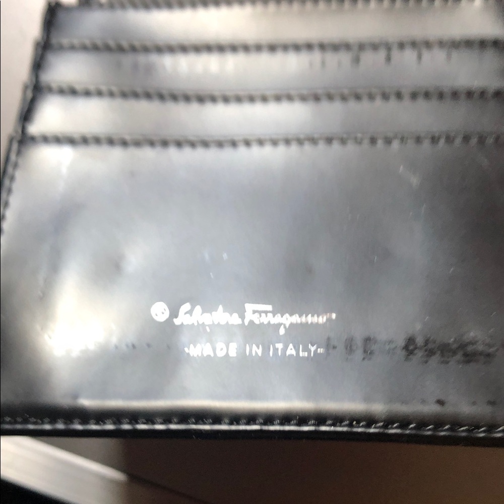 Salvatore Ferragamo Black Leather Card Slot Phone Case - Picture 2 of 3
